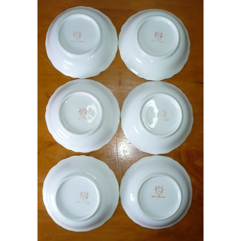 Lot 6 Floral Berry Fruit Bowls from PMRK Made in Germany 5